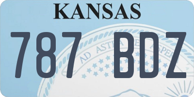KS license plate 787BDZ