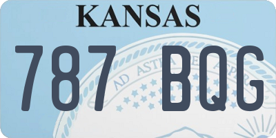 KS license plate 787BQG