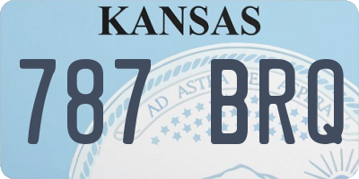 KS license plate 787BRQ