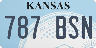 KS license plate 787BSN