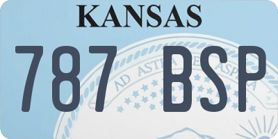 KS license plate 787BSP