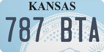 KS license plate 787BTA
