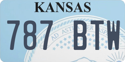 KS license plate 787BTW