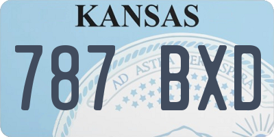 KS license plate 787BXD