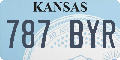 KS license plate 787BYR