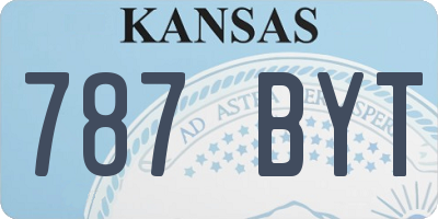 KS license plate 787BYT