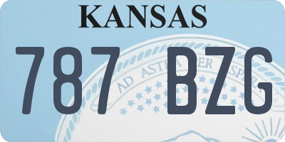 KS license plate 787BZG