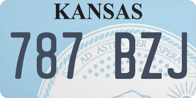 KS license plate 787BZJ