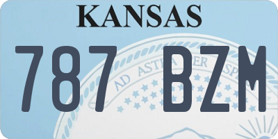 KS license plate 787BZM