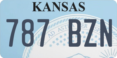 KS license plate 787BZN