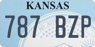 KS license plate 787BZP