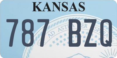 KS license plate 787BZQ