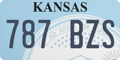 KS license plate 787BZS