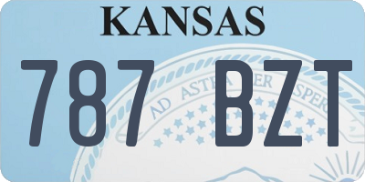 KS license plate 787BZT