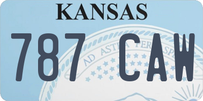 KS license plate 787CAW