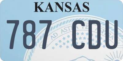 KS license plate 787CDU
