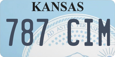 KS license plate 787CIM