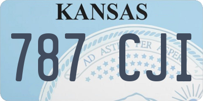 KS license plate 787CJI