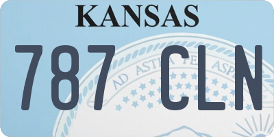 KS license plate 787CLN