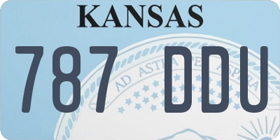 KS license plate 787DDU