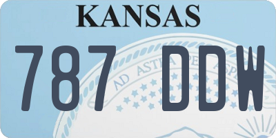 KS license plate 787DDW