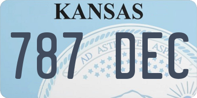 KS license plate 787DEC