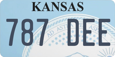KS license plate 787DEE