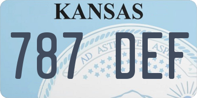 KS license plate 787DEF