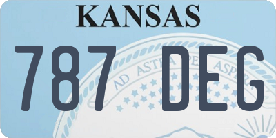 KS license plate 787DEG