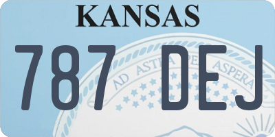 KS license plate 787DEJ