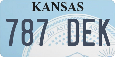 KS license plate 787DEK