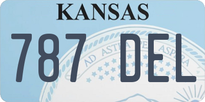KS license plate 787DEL