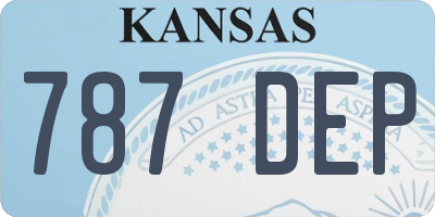 KS license plate 787DEP