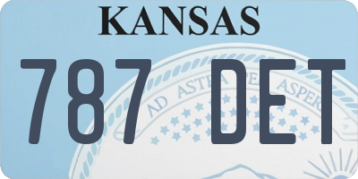 KS license plate 787DET