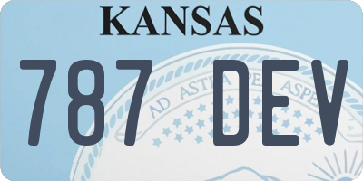 KS license plate 787DEV