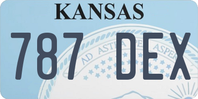 KS license plate 787DEX