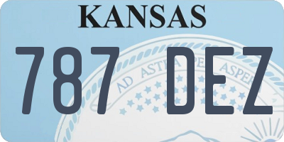 KS license plate 787DEZ