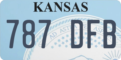 KS license plate 787DFB