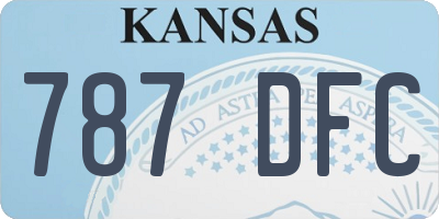 KS license plate 787DFC
