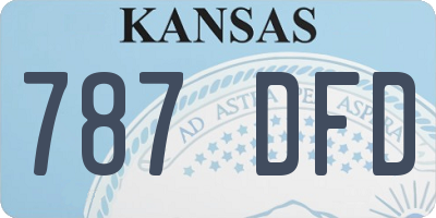 KS license plate 787DFD