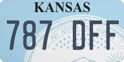 KS license plate 787DFF