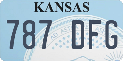 KS license plate 787DFG