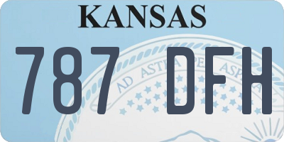 KS license plate 787DFH