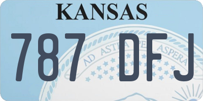 KS license plate 787DFJ