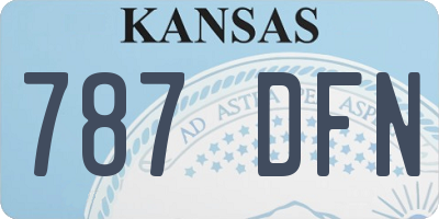 KS license plate 787DFN