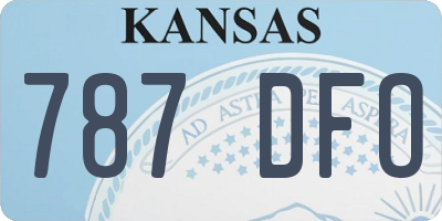 KS license plate 787DFO