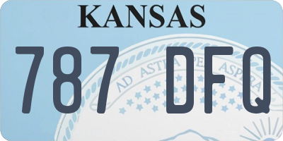 KS license plate 787DFQ