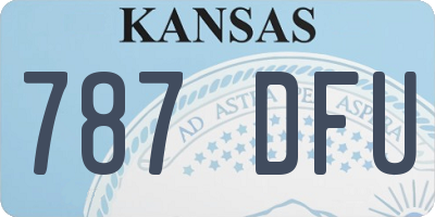 KS license plate 787DFU