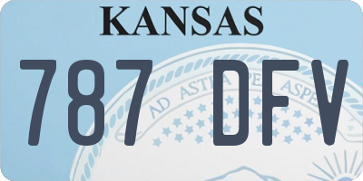 KS license plate 787DFV