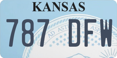 KS license plate 787DFW